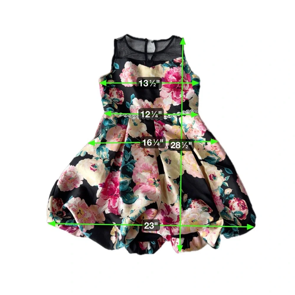 Speechless Floral‎ Kids Dress with Pink and Cream Accents size 8